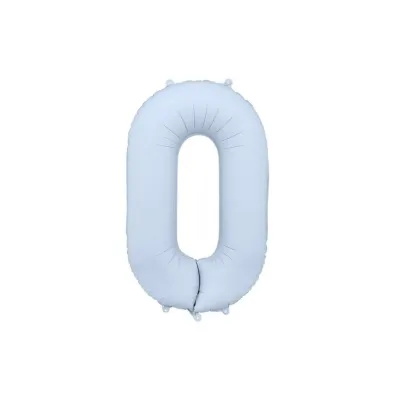 PartyDeco Balon foliowy cyfra 0 86cm mglisty niebieski