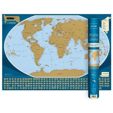 Mapa zdrapka - Świat 1:50 000 000