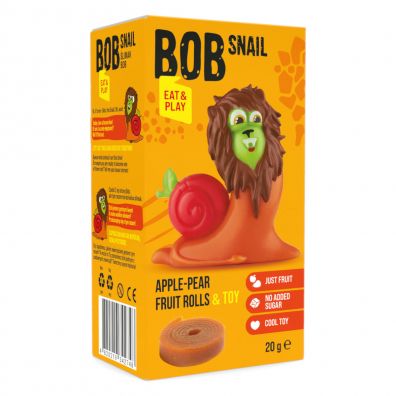 Bob Snail Przekska owocowa jabko-gruszka + zabawka 20 g