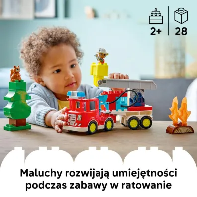LEGO DUPLO W�z stra�acki z w�em i stra�akiem 10473