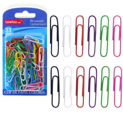 LeanToys Spinacze biurowe kolorowe 33mm 90 szt.