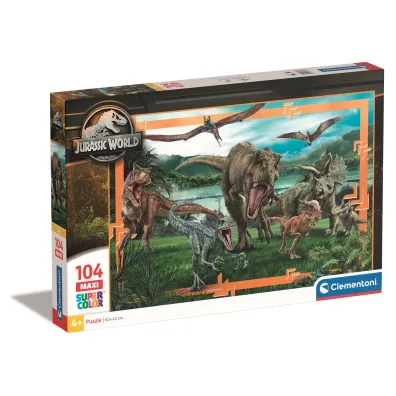 Puzzle 104 el. Maxi SuperColor. Jurrasic World Clementoni