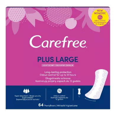 Carefree Plus Large wkadki higieniczne Light Scent 64 szt.