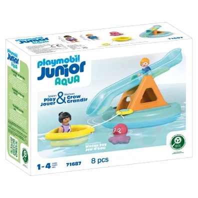 Playmobil Junior Aqua P�ywaj�ca wyspa ze zje�d�alni� 71687