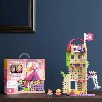 Mini Waffle Princess Klocki konstrukcyjne Mini Waffle 148 element�w Ksi�niczka Wie�a Fantazji MARIOINEX 905791