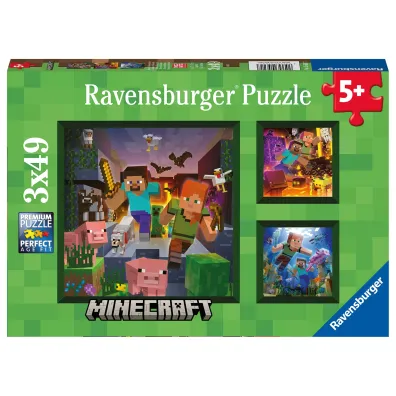 Puzzle 3x49 el. Minecraft 056217 p8 Ravensburger