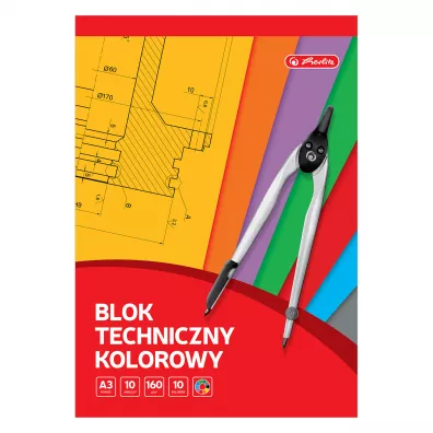 Herlitz Blok techniczny A3 kolorowy 10 kartek
