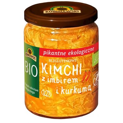Kowalewski Kimchi z imbirem i kurkum pikantne bezglutenowe 460 g Bio