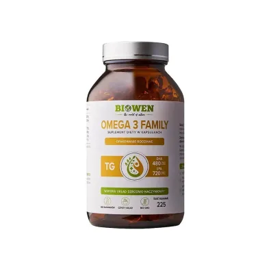 Biowen Omega 3 TG Family 720 mg EPA 480 DHA suplement diety 225 kaps.