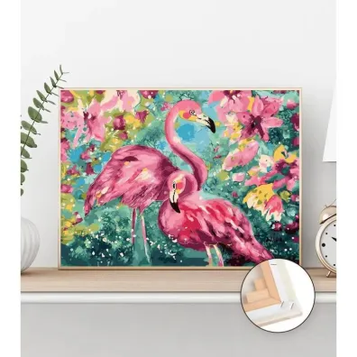 Twoje Hobby Malowanie po numerach - Flamingi w kolorach 40x50cm
