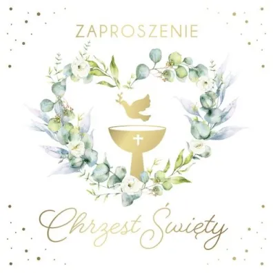 Armin Style ZAPROSZENIE CHRZEST 130X130 Z KOP AS ZP-105 OP10