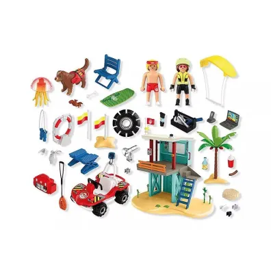 Playmobil My Life Wie�a ratownicza i pla�owy samoch�d buggy 71903
