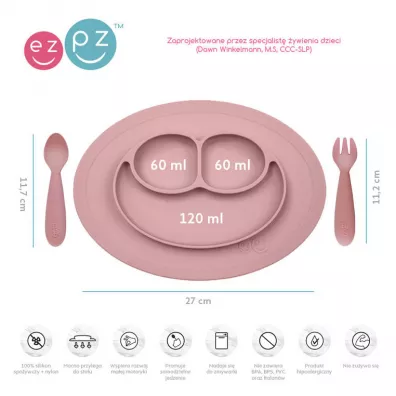 Ezpz Komplet naczy silikonowych Mini Feeding Set pastelowy r