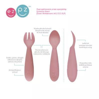 Ezpz Komplet naczy silikonowych Mini Feeding Set pastelowy r