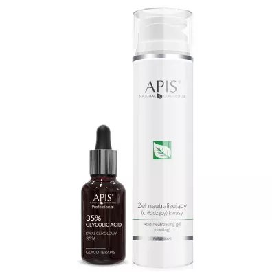 Apis Zestaw Zabieg Eksfoliacja, kwas glikolowy 35% 30 ml + 200 ml