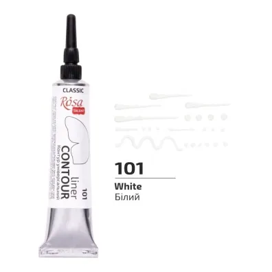 Rosa Farba akrylowa konturowa universal white 20ml