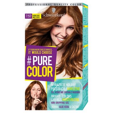 Schwarzkopf Pure Color farba do włosów w żelu trwale koloryzująca 7.57 Słodkie Toffee