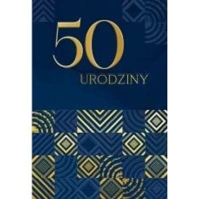 Karnet B6 LUX 50 urodziny, granatowe - Dl Kk