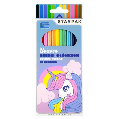 Kredki o��wkowe 12 kolor�w Unicorn STARPAK 553553