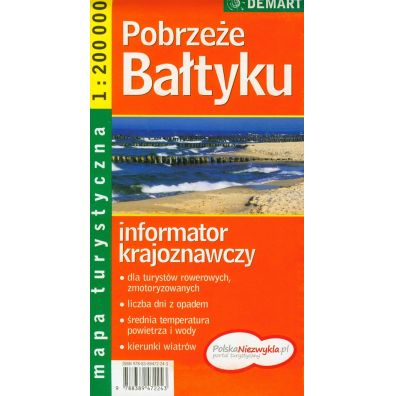 Mapa turystyczna Pobrzeże Bałtyku 1:200 000