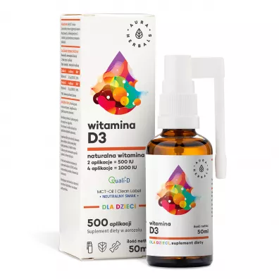 Aura Herbals Witamina D3 dla dzieci MCT suplement diety 50 ml