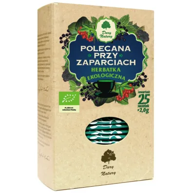 Dary Natury Herbatka polecana przy zaparciach Suplement diety 25 x 2 g Bio