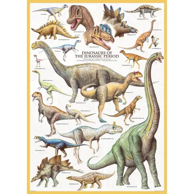 Puzzle 1000 el. Dinozaury z okresu jurajskiego Eurographics