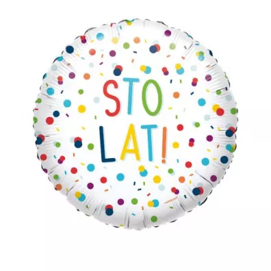 Amscan Balon foliowy Confetti Birthday Sto Lat 43cm