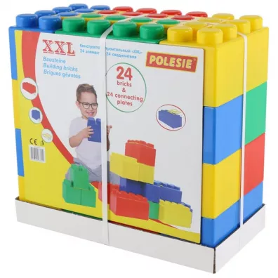 Polesie 68019 Klocki budowniczy XXL 24el + cznik do klockw
