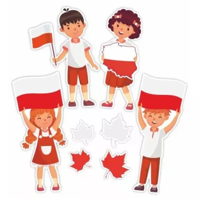 LearnHow Dekoracje okienne dwustronne Patriotyczne 01 8 szt.