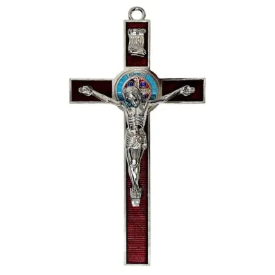 Krzy� czerwony metalowy Benedykta 30cm