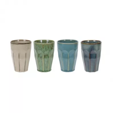Excellent Houseware Komplet kolorowych kubkw 4 x 330 ml
