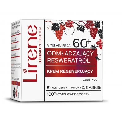 Lirene Krem do twarzy regenerujcy przeciwzmarszczkowy 60+Resweratrol 50 ml
