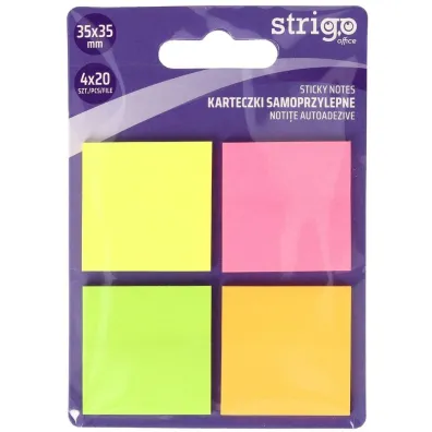 Strigo Karteczki samoprzylepne kwadraty 4x20 karteczek