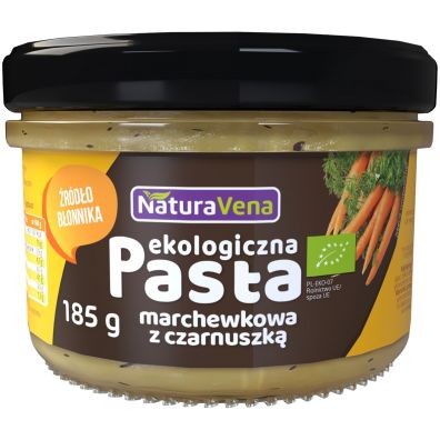 NaturaVena Ekologiczna pasta marchewkowa z czarnuszką 185 g Bio