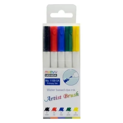 Marvy Flamastry Artist Brush Primary 5 kolor�w