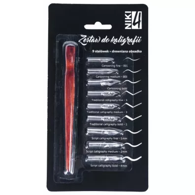 Koh-I-Noor Zestaw do kaligrafii 9 stal�wek + drewniana obsadka