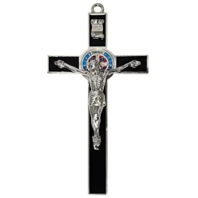 Krzy� czarny metalowy Benedykta 30cm