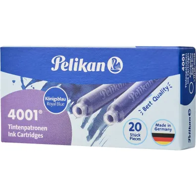 Pelikan Naboje atramentowe kr�tkie niebieskie 20 szt.