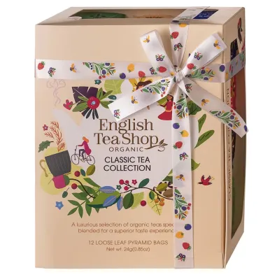 English Tea Shop Organic Kolekcja herbat i herbatek klasycznych piramidki (classic be�owe – 12 smak�w) 12 x 2 g Bio