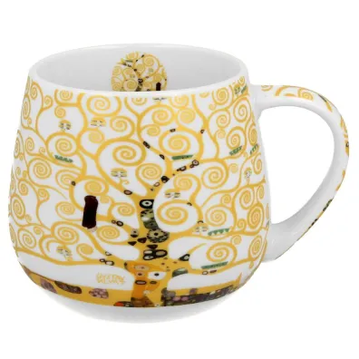 Duo Sp. z o.o. Porcelanowy kubek baryka Klimt Ecru Tree Of Life 430 ml