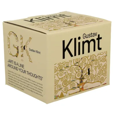 Duo Sp. z o.o. Porcelanowy kubek baryka Klimt Ecru Tree Of Life 430 ml