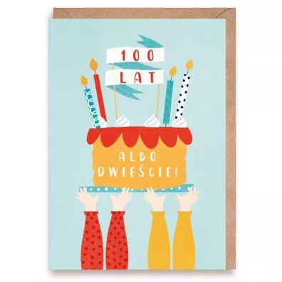 Cardie Kartka urodzinowa 100 lat, albo dwie�cie + eko koperta