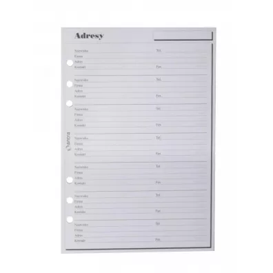Antra Wk�ad do organizera A5 Adresy
