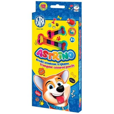 Astra Kredki o��wkowe tr�jk�tne Astrino 12 szt.