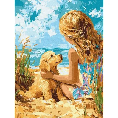 Ideyka Malowanie po numerach - Weso�y piesek 30x40cm