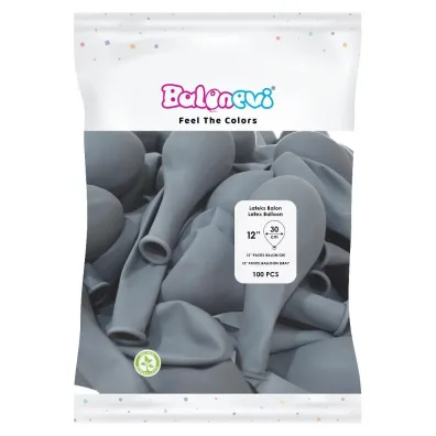 GoParty Balony lateksowe Pastel szare 30cm