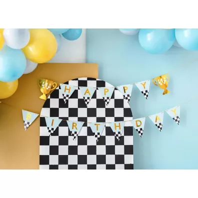 PartyDeco Baner Happy Birthday Puchary 2.5m