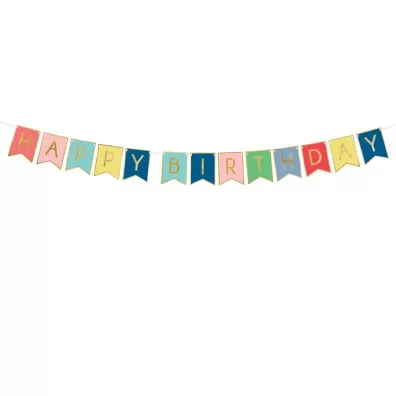 PartyDeco Girlanda Happy Birthday 15x175 cm