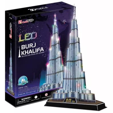 Puzzle 3D 136 el. Burj Khalifa LED Cubic Fun